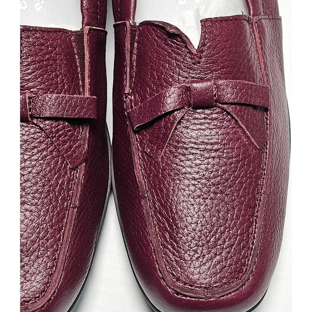 Vitaform Plum Red‎ Leather Loafer Flats Bow Comfort Shoes Womens EU 43/US 13
